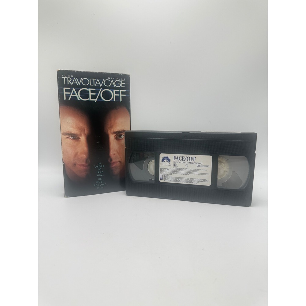 Face/Off VHS 1997 John Travolta Nicolas Cage Paramount Pictures Action Movie